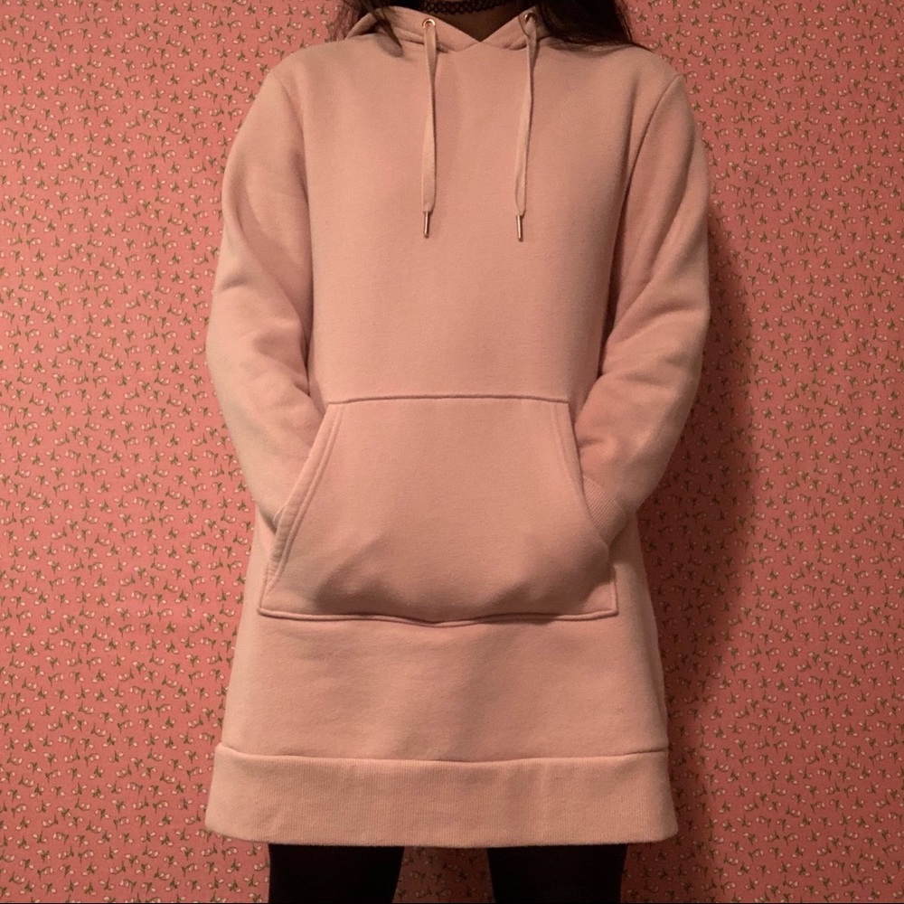 Pale Baby Pink Hoodie Dress 🌸